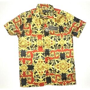 Baroque Gold By Drill Clothing Mens Size M Short Sleeve Button Up